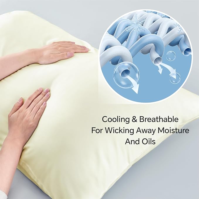BEDELITE Standard Pillow Cases Set of 2, Rayon Derived from Bamboo, Cooling - Image 3