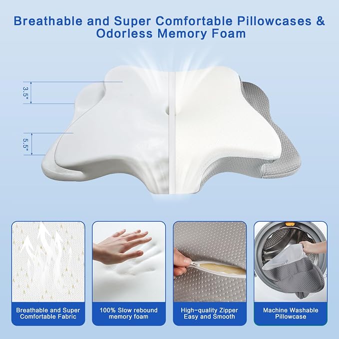 Pain Relief Cervical Pillow for Neck Support, Adjustable Ergonomic Pillow Cozy - Image 7