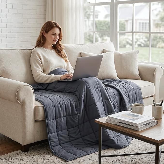 Weighted Idea Weighted Blanket for Adults Queen Size Cooling Breathable Heavy - Image 2