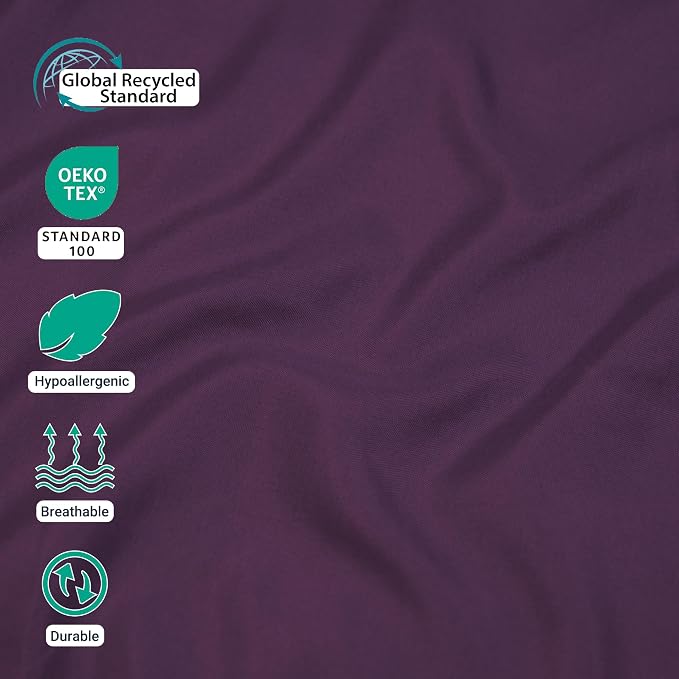 ZPECC King Flat Sheet Only 6 Pack, Durable Dark Purple Top Bed Sheets - Image 4