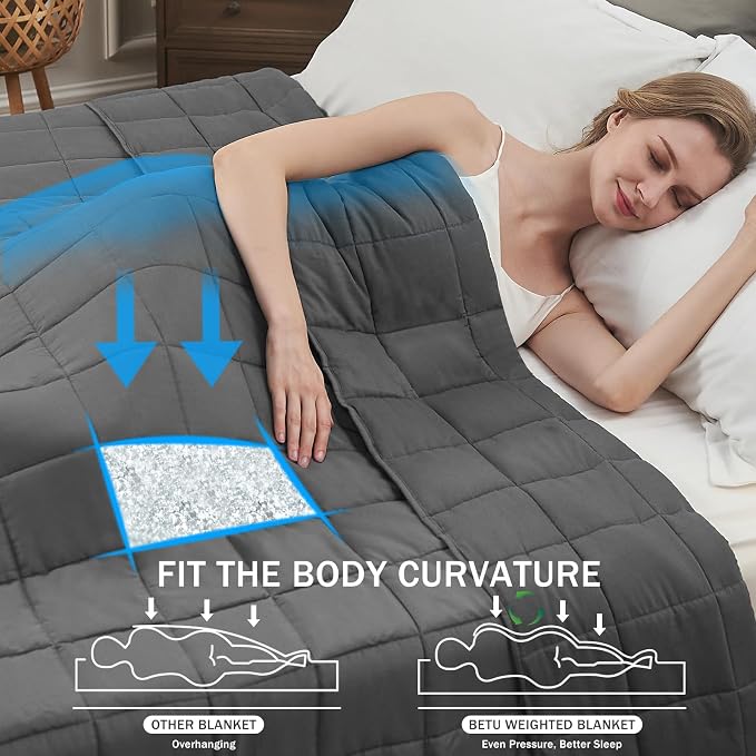 Weighted Blanket for Adults 17lbs, Queen Size Cooling Heavy Throw Blanket for - Image 3