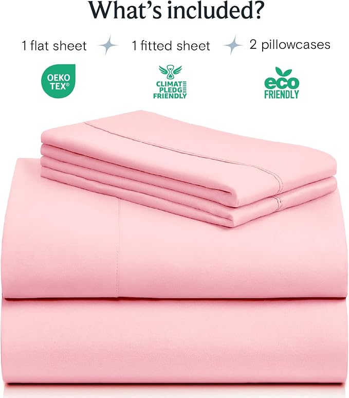 LuxClub 4 PC Sheet Set Bed Sheets Deep Pockets 16" Eco Friendly Wrinkle Free - Image 2