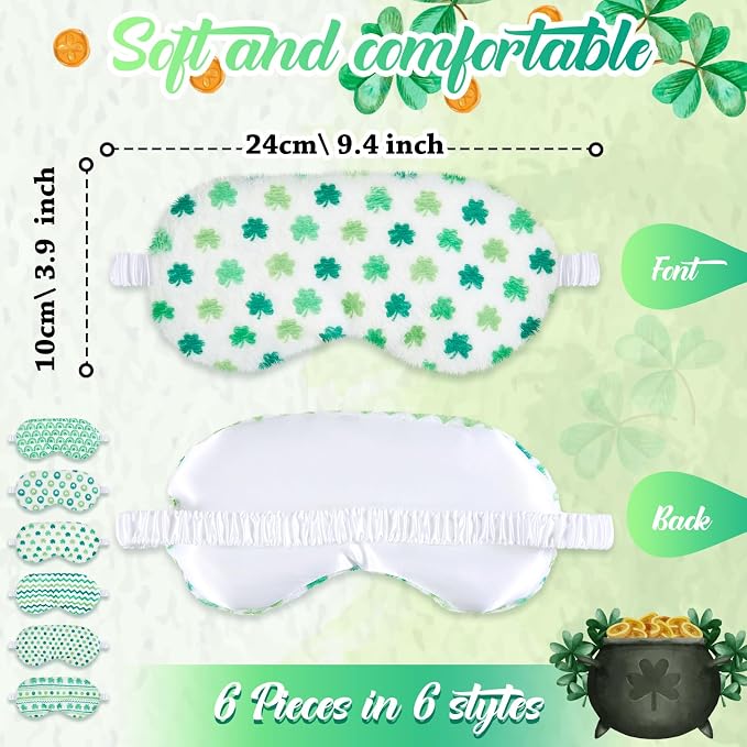 Cuffbow 6 Pack Plush Sleep Mask Set, Cute Plush Eye Masks - Image 2