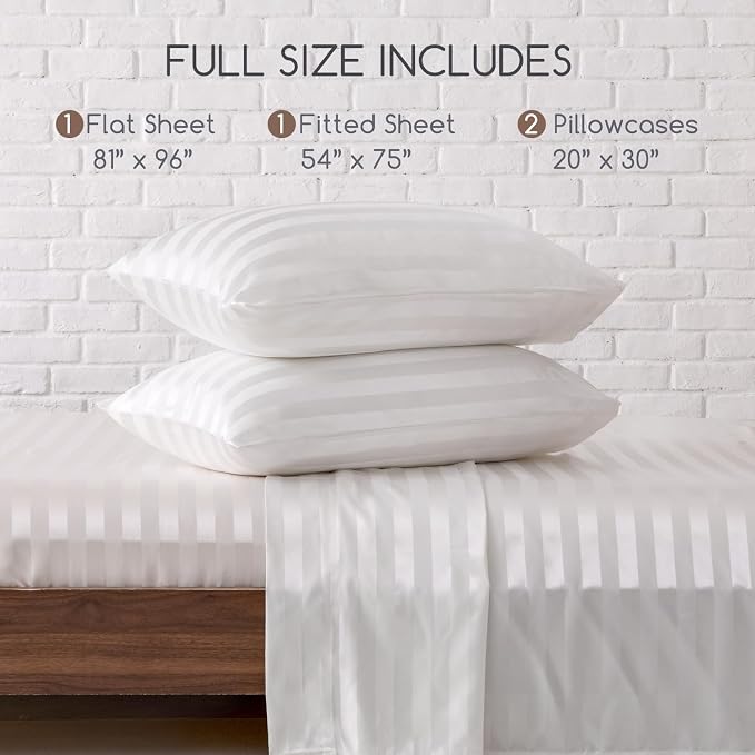 MR&HM Satin Bed Sheets, Full Size Sheets Set - Image 2