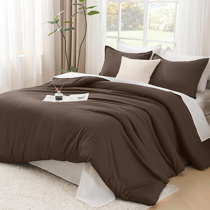 Litanika Chocolate Comforter Set Twin/Twin XL Size, 2 Pieces Solid Bedding by Litanika