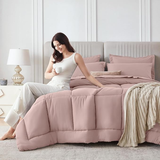 Sasttie Twin XL Comforter Set, 5 Pieces Twin XL Bed in a Bag, Complete Bedding - Image 8