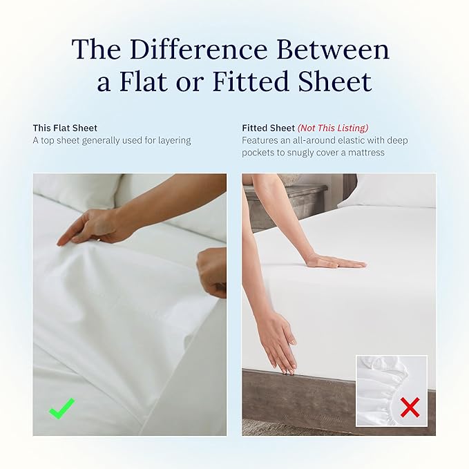 California Design Den Cal King Size Flat Sheet, Soft 400 Thread Count 100% - Image 4
