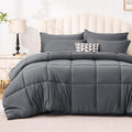 Love's cabin Twin Comforter Set Soot Grey, 5 Pieces Twin Bed in a Bag, All by Lovescabin