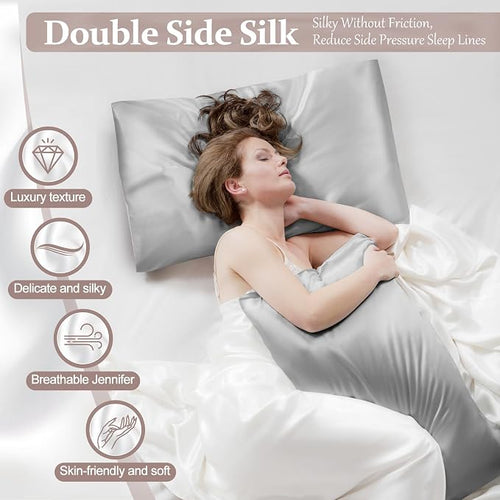 2 Pack 100% Pure Silk Pillowcase - Image 2