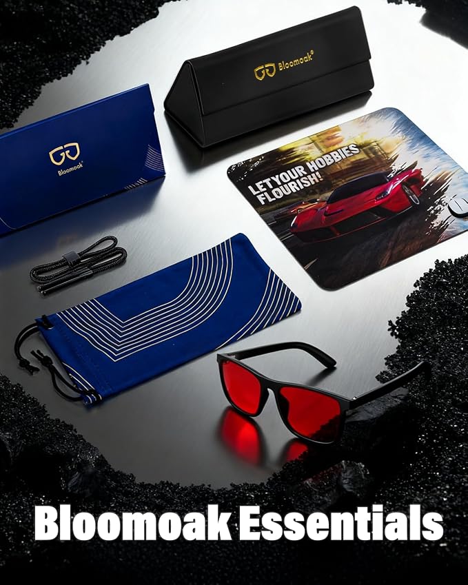 Bloomoak 100% Red Lens Blue Green Light Blocking Glasses- Dual AR Coatings - Image 7
