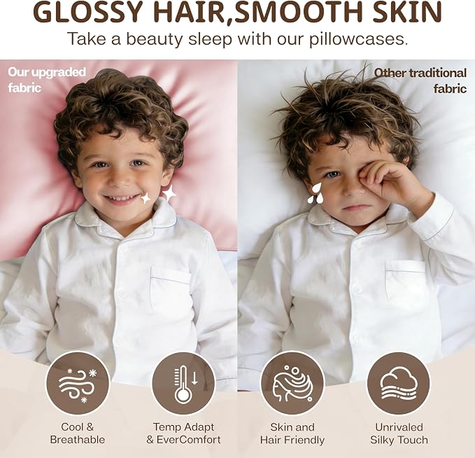 MR&HM Breathable Toddler Pillowcase 13"x18" Travel Pillow Case Set of 2 - Image 4