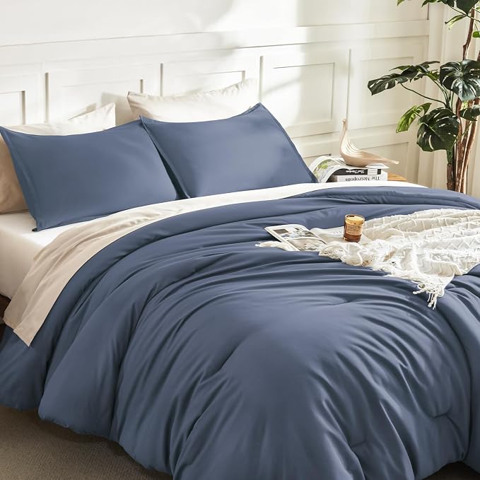 Litanika Comforters Bluish Grey California King Size, 3 Pieces Lightweight - Image 5