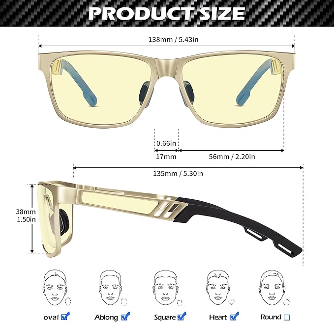 ANYLUV Blue Light Blocking Glasses Men Computer Gaming Glasses Lightweight - Image 4