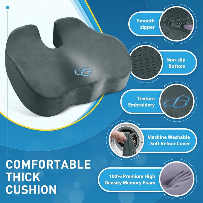 BlissTrends Seat Cushion, 5.2in Thick Memory Foam Cushions - Image 5