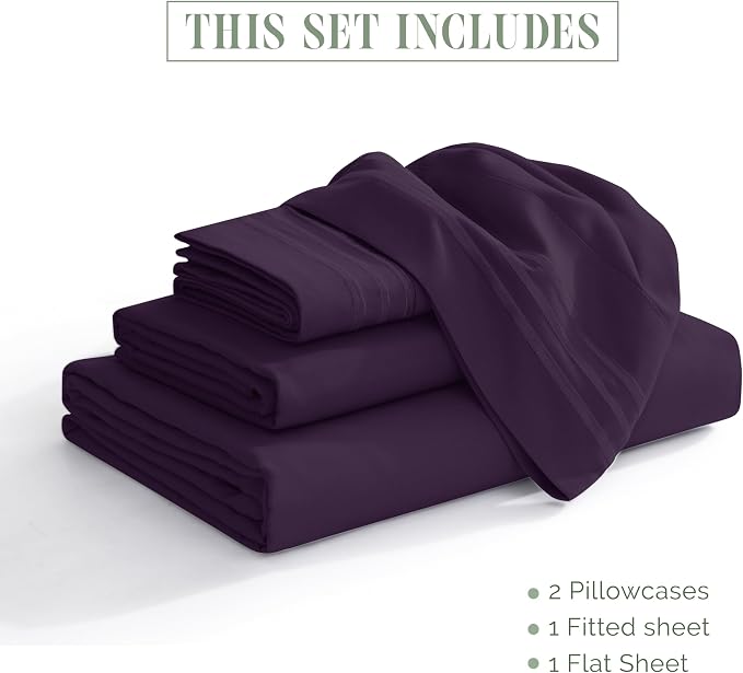 Elegant Comfort Luxurious 1500 Premium Hotel Quality Microfiber 4-Piece Sheet - Image 3
