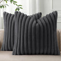 Pallene Faux Fur Plush Throw Pillow Covers 22x22 Set of 2, Luxury Soft Fluffy by PALLENE