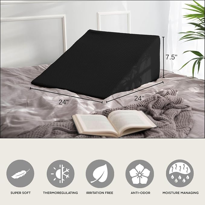 Bamboo Viscose Top Layer Wedge Pillow Case Cover 24" L x 24" W x 7.5" H - Image 4