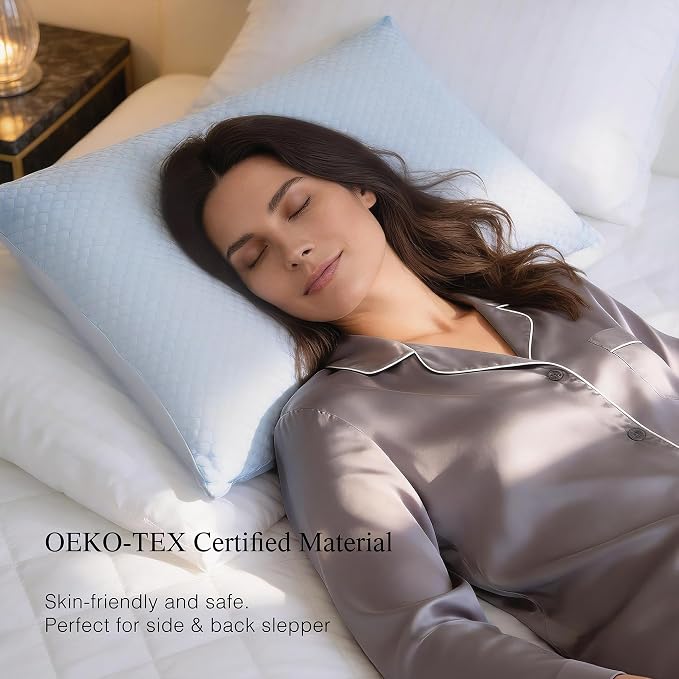 Blue Ridge Home Fashions Luxury Hotel Quality Cooling Pillows King Size Set of 2 - Image 3