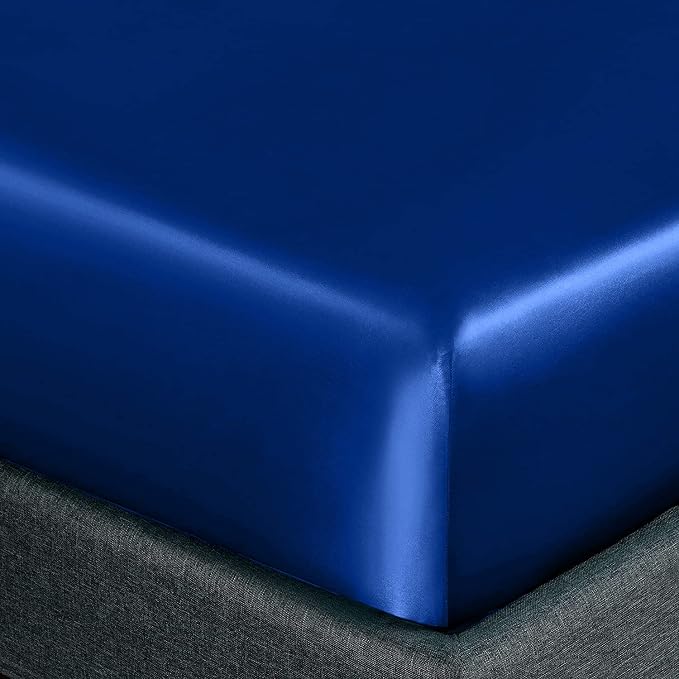 Homiest Royal Blue Satin Fitted Sheet - Image 3