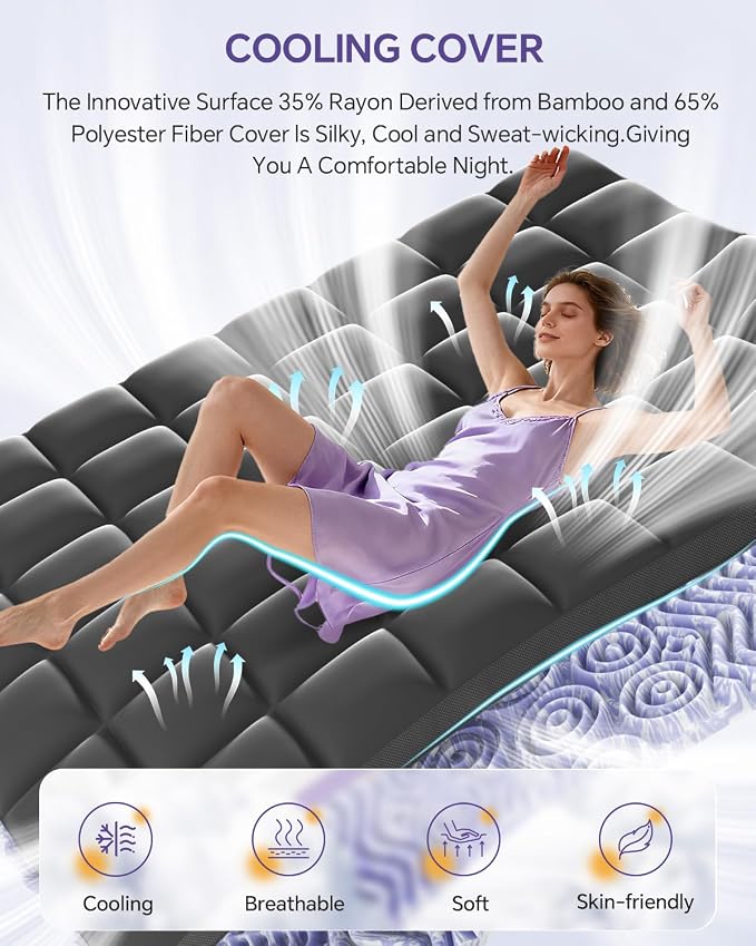 ChiXpace Dual Layer 5 Inch Memory Foam Mattress Topper Full - Image 6