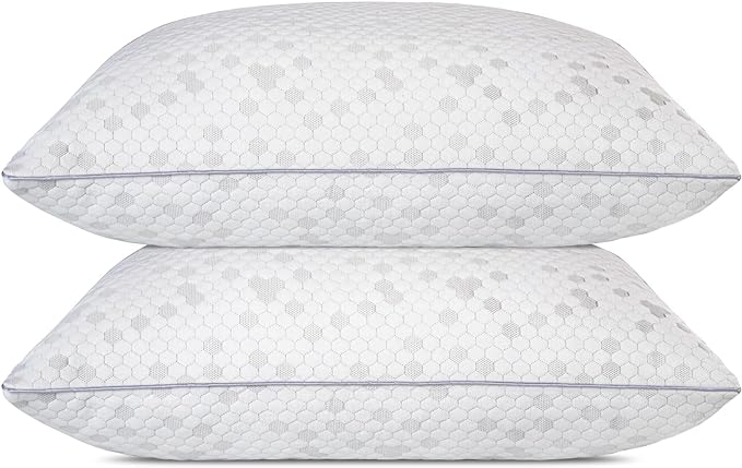 HIMOON Shredded Memory Foam Pillows, Medium Firm Standard Size Pillows 2 Pack by HIMOON