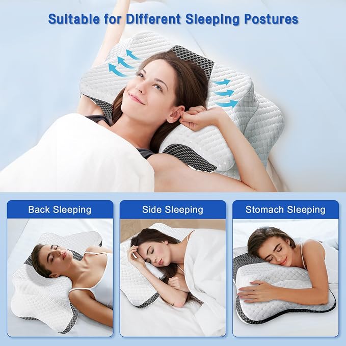 Pain Relief Cervical Pillow for Neck Support, Adjustable Ergonomic Pillow Cozy - Image 4