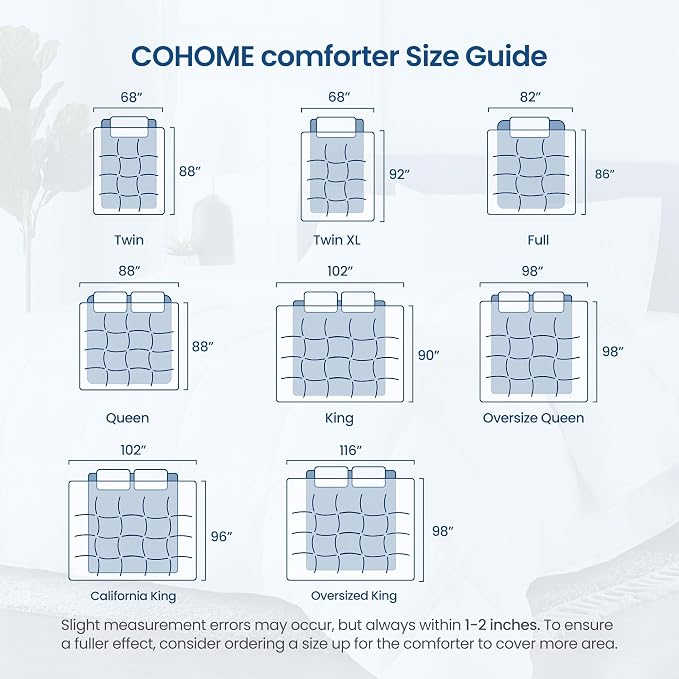 COHOME Premium Full Size Comforter, All-Season Quilted Down Alternative Duvet - Image 7