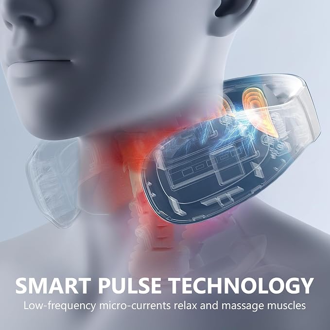 Neck Massager with Heat, Ultra-Lightweight Electric Pulse Device - Image 4