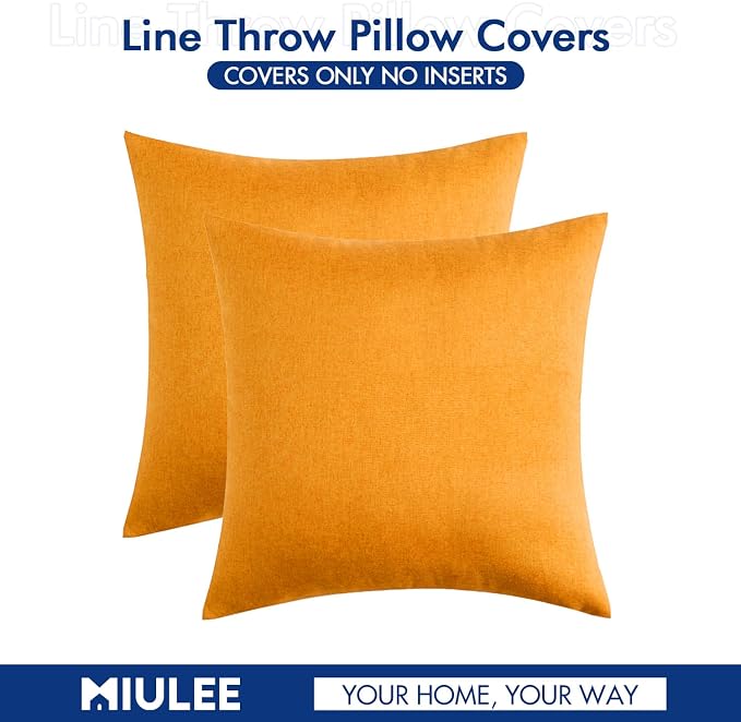 MIULEE Pack of 2 Decorative Outdoor Solid Waterproof Throw Pillow Covers Faux - Image 6