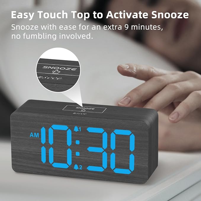 uscce Wooden Digital Alarm Clocks - Image 8