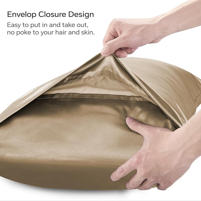 BEDELITE Satin Body Pillow Cover 2 Pack, Super Soft and Cooling Body Pillow - Image 5