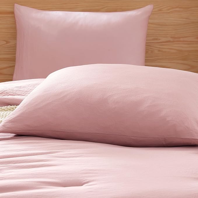 WRENSONGE Twin Comforter Set- 5 Pieces Soft Pink Twin Bed in a Bag, All Season - Image 5