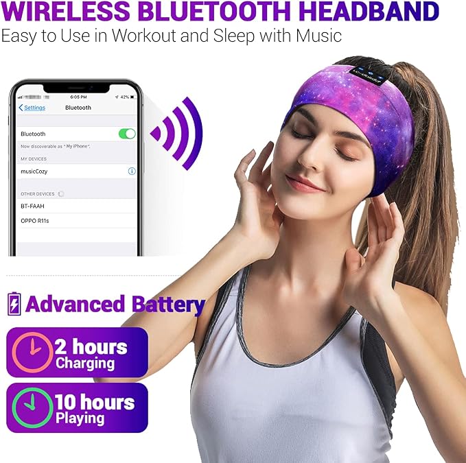 LC-dolida Sleep Headphones Bluetooth Headband Sleeping Wireless Headband - Image 3