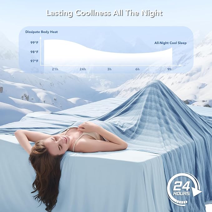 GOHERO Cooling Blanket Queen Size- 90"x90" Summer Cooling Throw Blanket - Image 3
