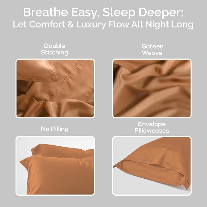 Pillow Cases King Size Set of 2 Pillowcases 100% Viscose from Bamboo Cooling - Image 4
