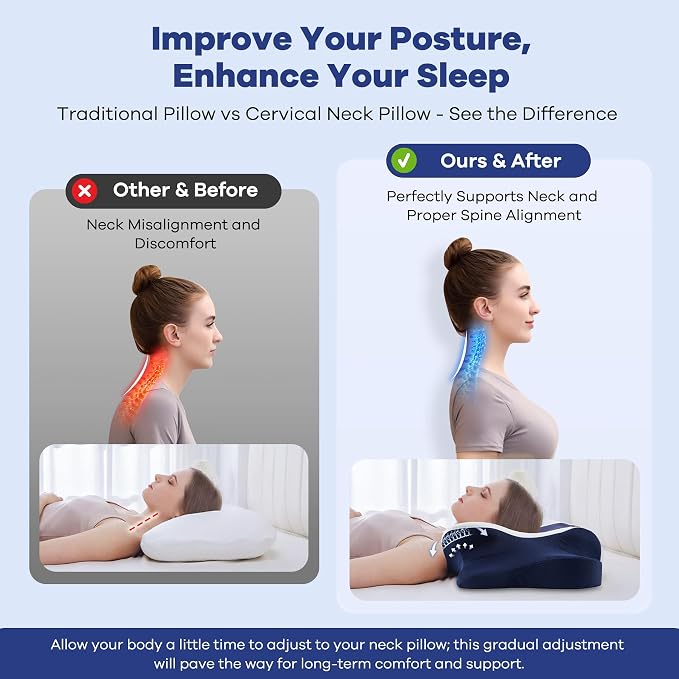 Cervical Neck Pillow for Pain Relief, Cervical Pillow - Image 3