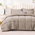 Love's cabin Queen Comforter Set Light Brown, 7 Pieces Queen Bed in a Bag by Lovescabin