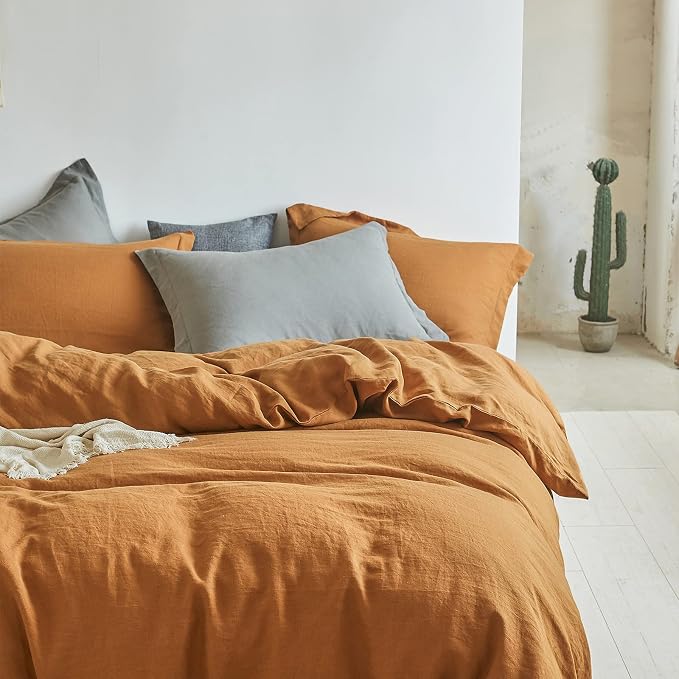 Simple&Opulence 100% Linen Duvet Cover Set 3pcs Basic Style Natural French - Image 8