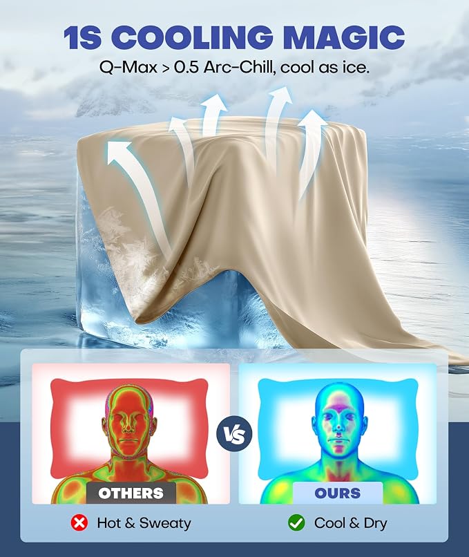 Ice Cooling Pillowcase for Hot Sleepers, Instantly Cool, Stays Cold All Night - Image 2