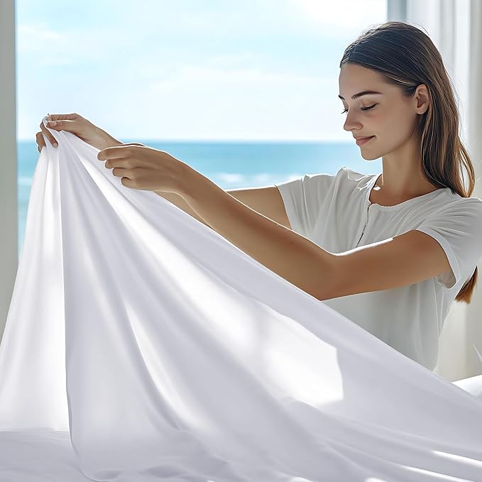 GOLD TEXTILES Queen Flat Sheet 6 Pack – Brushed Microfiber Top Sheets - Image 5