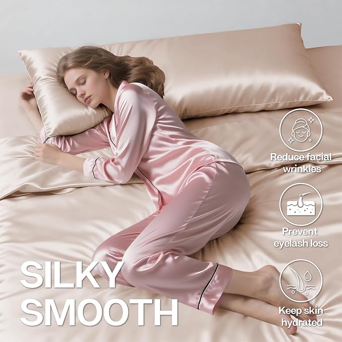 MR&HM Satin Body Pillow Cover, Soft and Breathable Body Pillow Case - Image 4