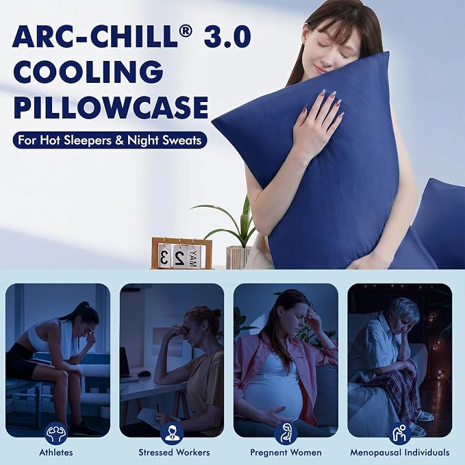 Elegear Cooling Pillow Cases for Hot Sleepers, Silky Breathable Pillowcases for - Image 7