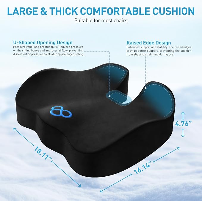 BlissTrends Seat Cushion with Velvet Cover, Thick Memory Foam Cushions - Image 2