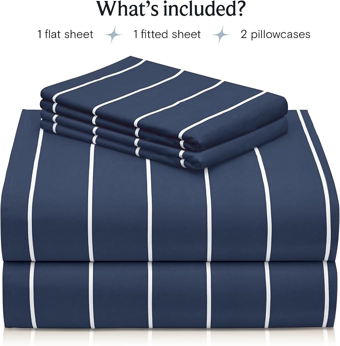 LuxClub 4 PC Full Size Sheet Set, Breathable Luxury Bed Sheets, Deep Pockets - Image 2