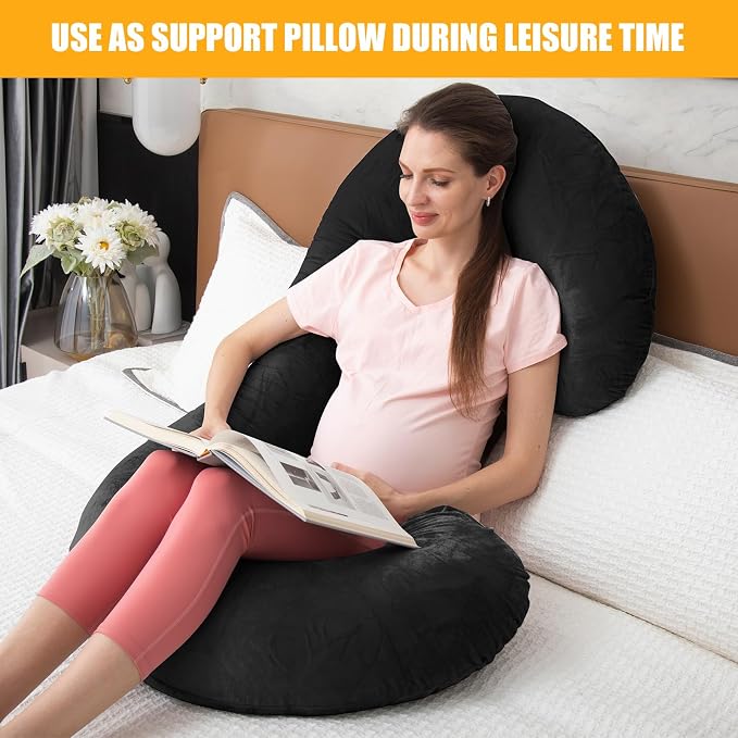 1 MIDDLE ONE Pregnancy Pillow, C Shaped Full Body Pregnant Women Sleeping Pillow - Image 5