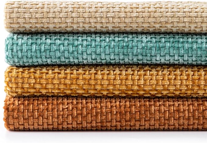 MIULEE Pack of 4 Orange/Teal Couch Throw Pillow Covers 18x18 Inch Yellow Green - Image 7