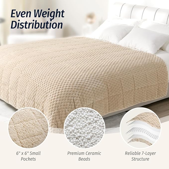 Wemore Fleece Weighted Blanket for Adults, Dual Sided Cozy Soft Sherpa Heavy - Image 4