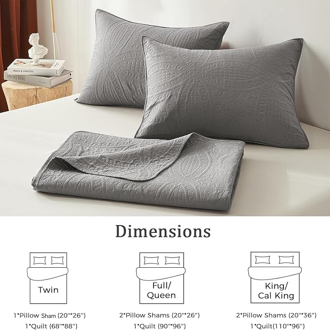 akkialla Twin Quilt Bedding Set, Lightweight Soft Bedspread Coverlet, Modern - Image 6