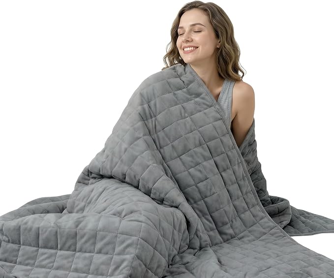 Smart Queen Weighted Blanket for Adults, Full Size 48x72, Soft Heavy Blanket by SmartQueen