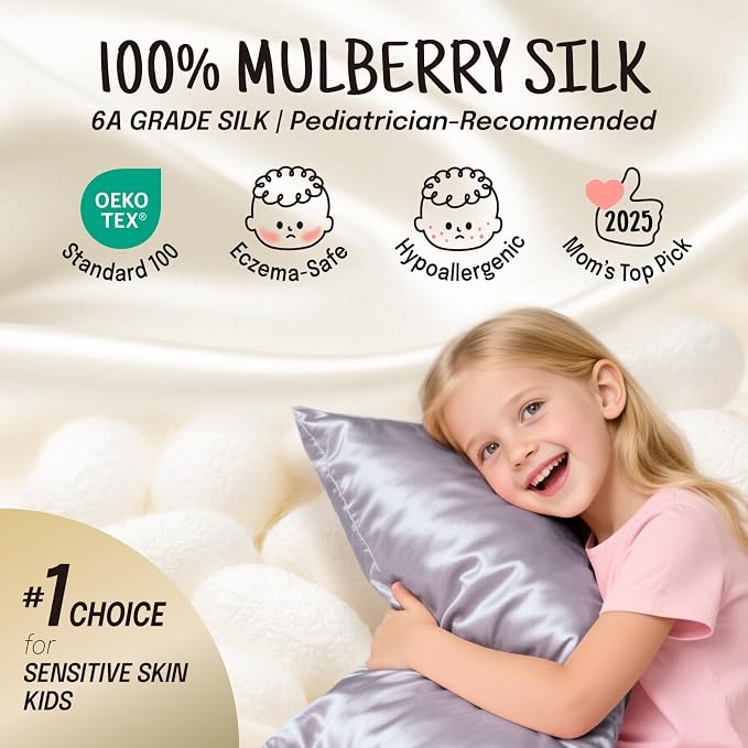 OLESILK 100% Mulberry Silk Toddler Pillowcase - Image 2